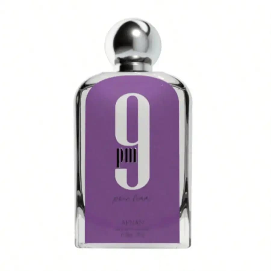 Afnan 9Pm Pour Femme Edp, 100ml - an Oriental Floral Fragrance. Edp (Eau De Parfum) Offers Long-Lasting Scent. Comes in a Curved Glass Bottle. A Popular Purple-Hued Evening Fragrance for Women, Perfec