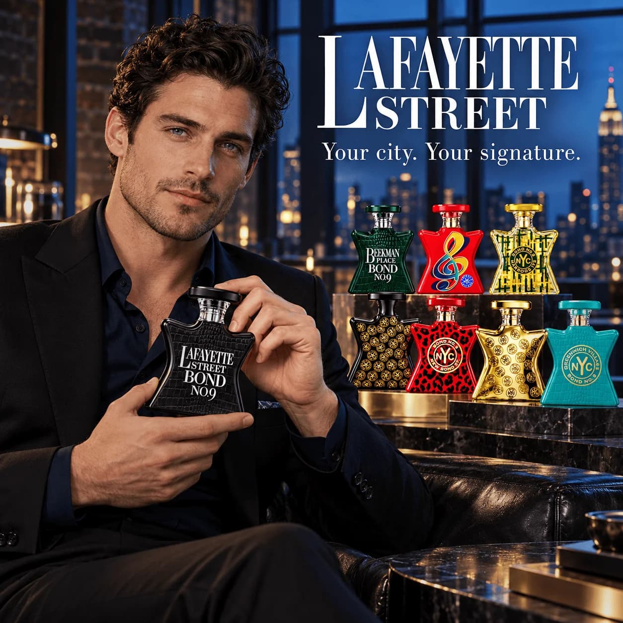 Bond No. 9 Lafayette Street Eau de Parfum Spray for Men, Bergamot Apple Vanilla Woody Fougere Fragrance for Daily Wear, Office, Dates & Evenings, 1.7 fl oz / 50 mL, Single Bottle