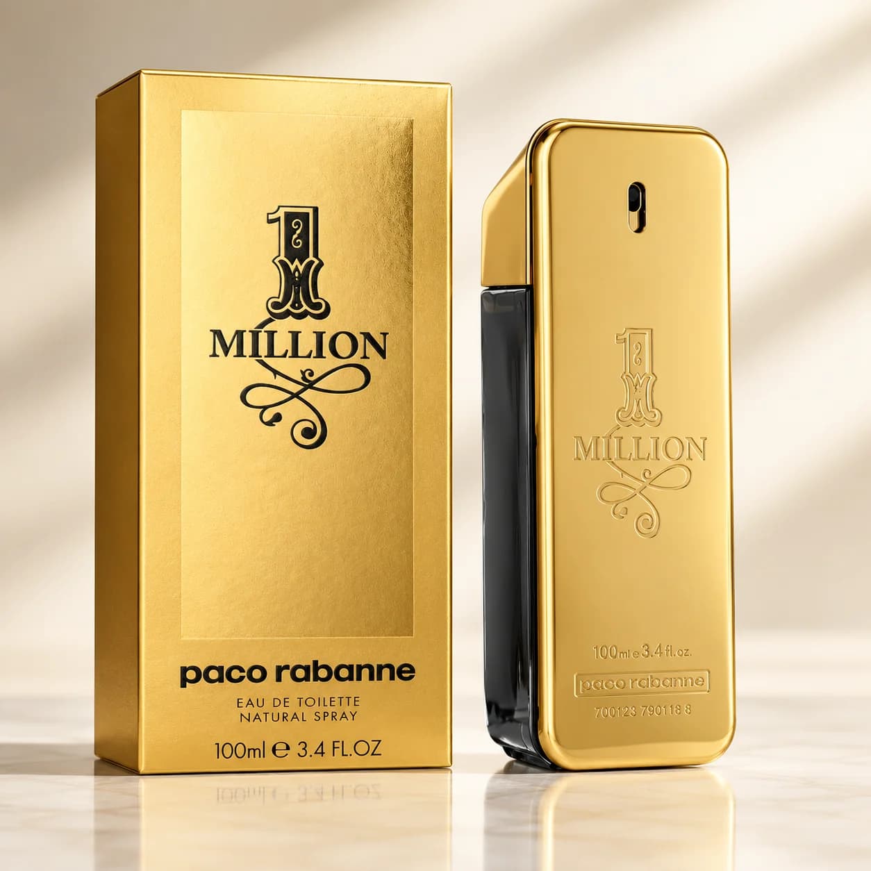 1 Million Eau de Toilette Spray, Spicy Woody Fragrance with Cinnamon, Rose and Leather, 100 ml / 3.4 fl. oz