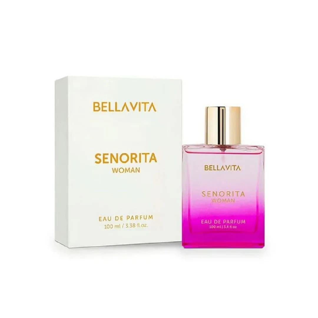 BellaVita Senorita Woman 100ml 3.4fl.oz Unisex EDP Fruity Floral Woody Perfume for Men Women, Long Lasting Yuzu Pomegranate Musk Scent