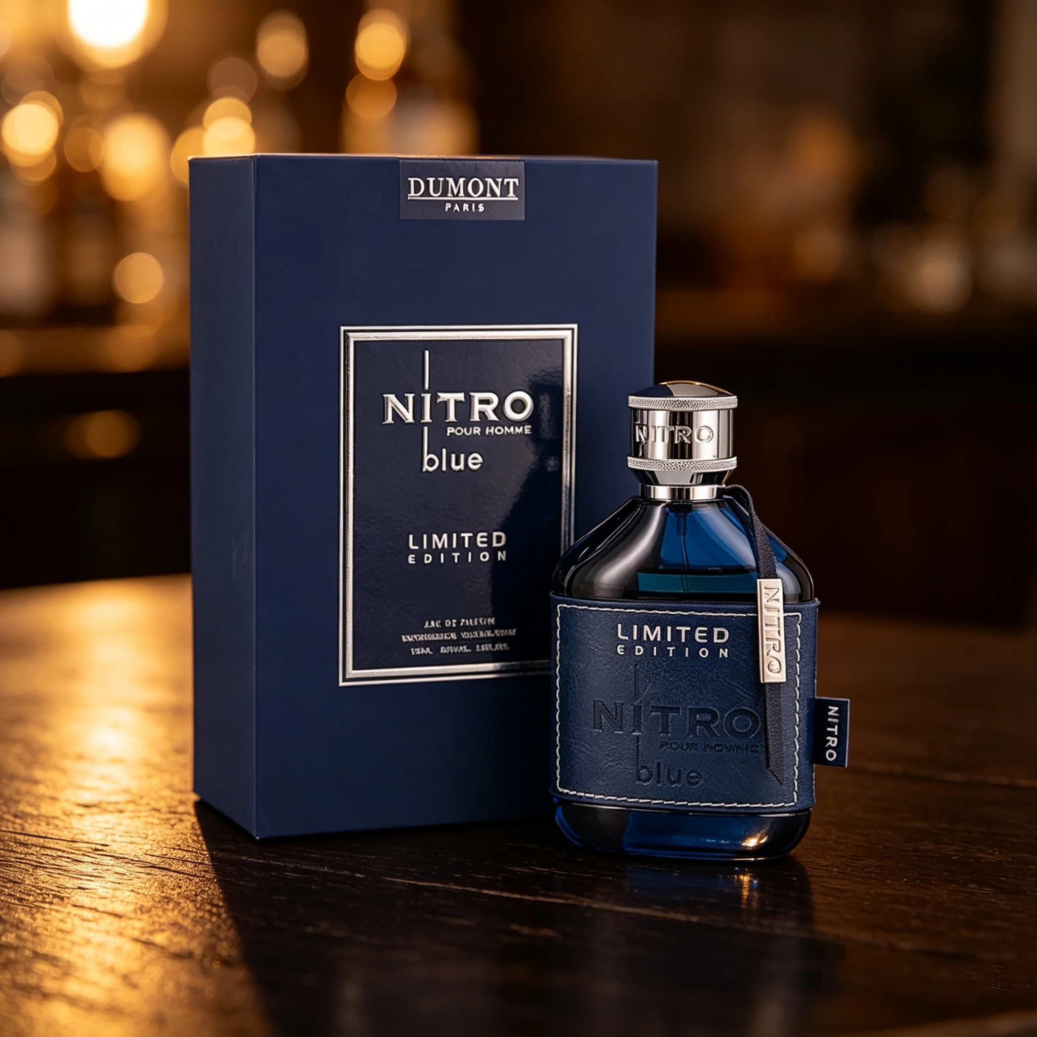 Dumont Nitro Blue 3.4 Fl Oz Eau De Parfum for Men – Fresh Aquatic Floral Woody Fragrance – Luxurious Long Lasting Scent