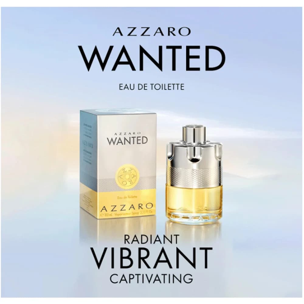 Azzaro Wanted EDT 100ml Men's Fragrance, Featuring a Bold, Edgy Design with Fresh Spicy and Warm Woody Notes for an Enhanced Scent Experience. Perfect for Commuting, Dates, and Casual Gatherings—Ideal