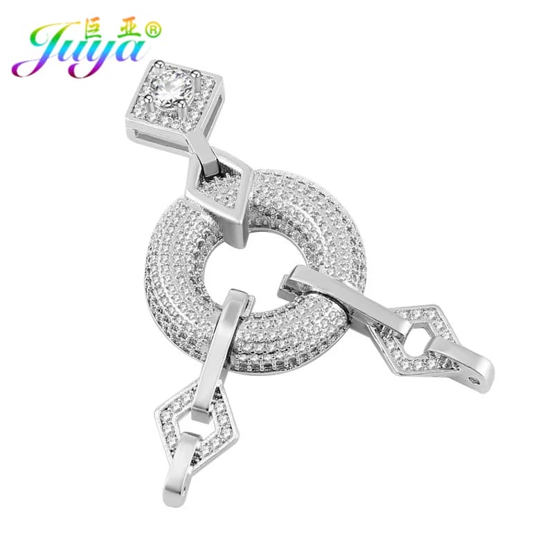Juya DIY Jewelry Components Geometric Fastener Clasp Connector Pendant Accessories For Women Handmade Pearls Jewelry Making