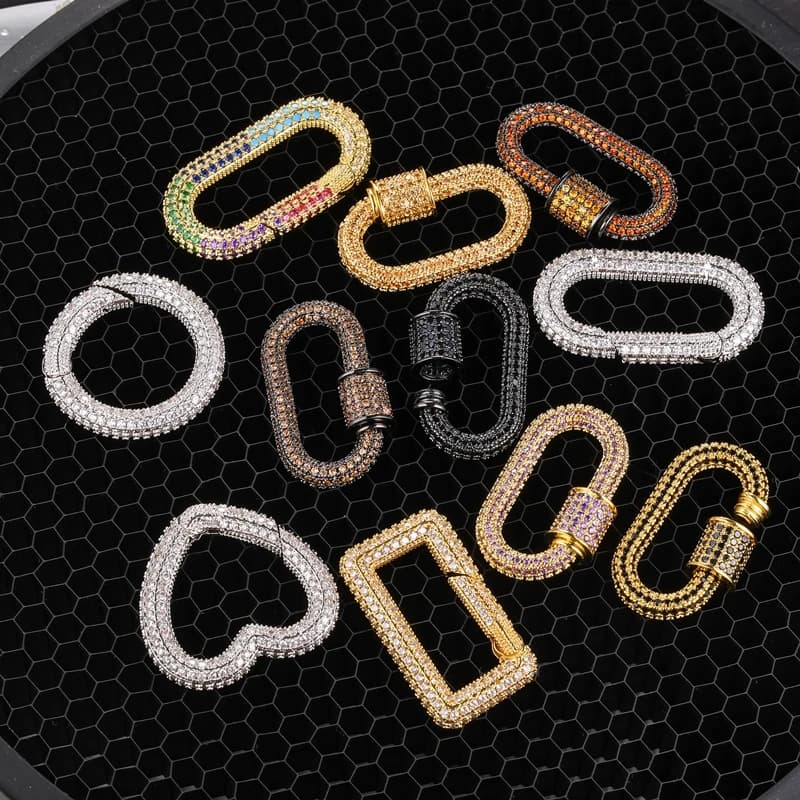 Juya DIY New Designer Costume Jewelry Making Supplies Handmade Decorative Pendant Carabiner Fastener Screw Lock Clasps Wholesale