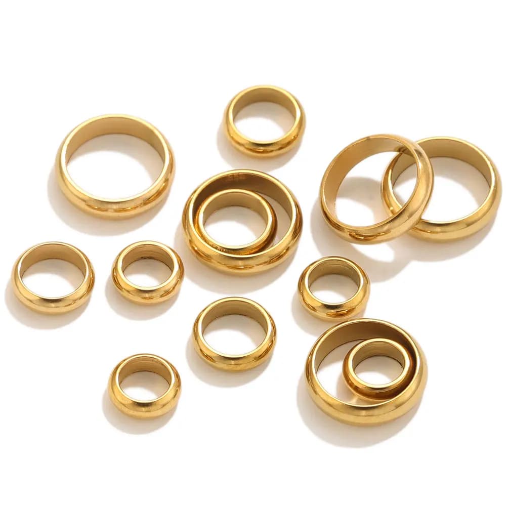 20pcs Stainless Steel Spacer Beads For Jewelry Making Supplies DIY Big Hole Beads Jewelry Finding Bracelet Necklace Accessories
