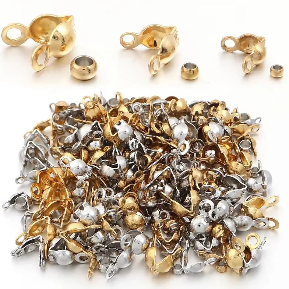 40-200pcs Stainless Steel Connector Clasp Crimp End Beads Jewelry Kit DIY Bracelet Necklace Jewelry Making Findings…