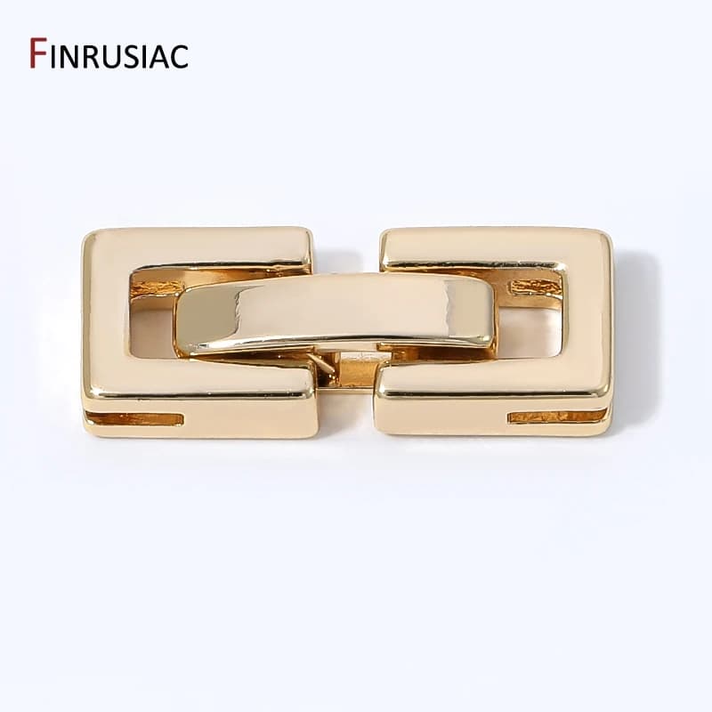 14K Gold Plated Rectangular Pearl Clasps Connector,Brass Fastener Closure End Clasps, DIY Jewelry Making Accessories