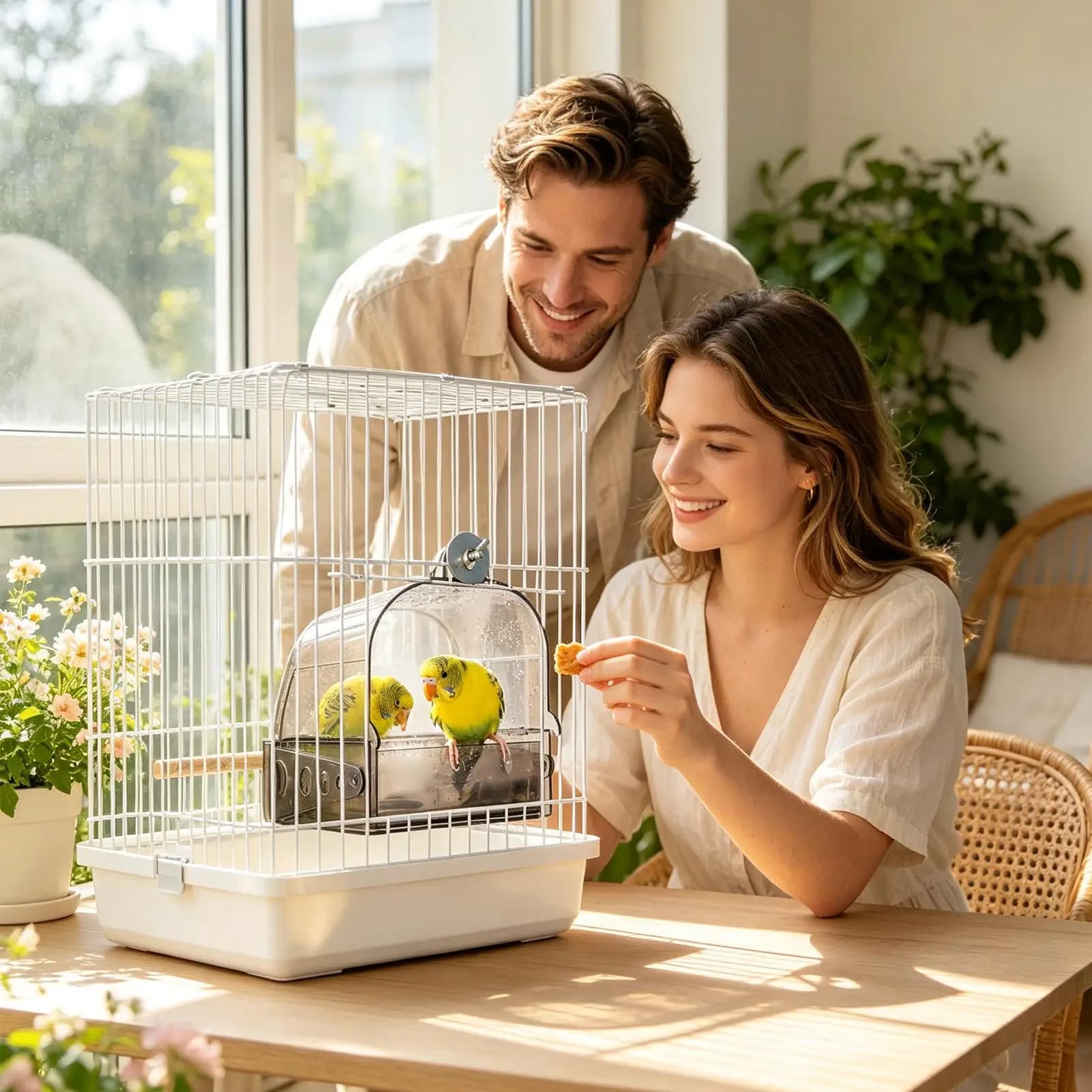 Bird Bath For Cage Detachable Hangable Portable Large Shower Tub Outdoor Bird Shower Parrot Bath For Cockatiel Conure Macaw Home
