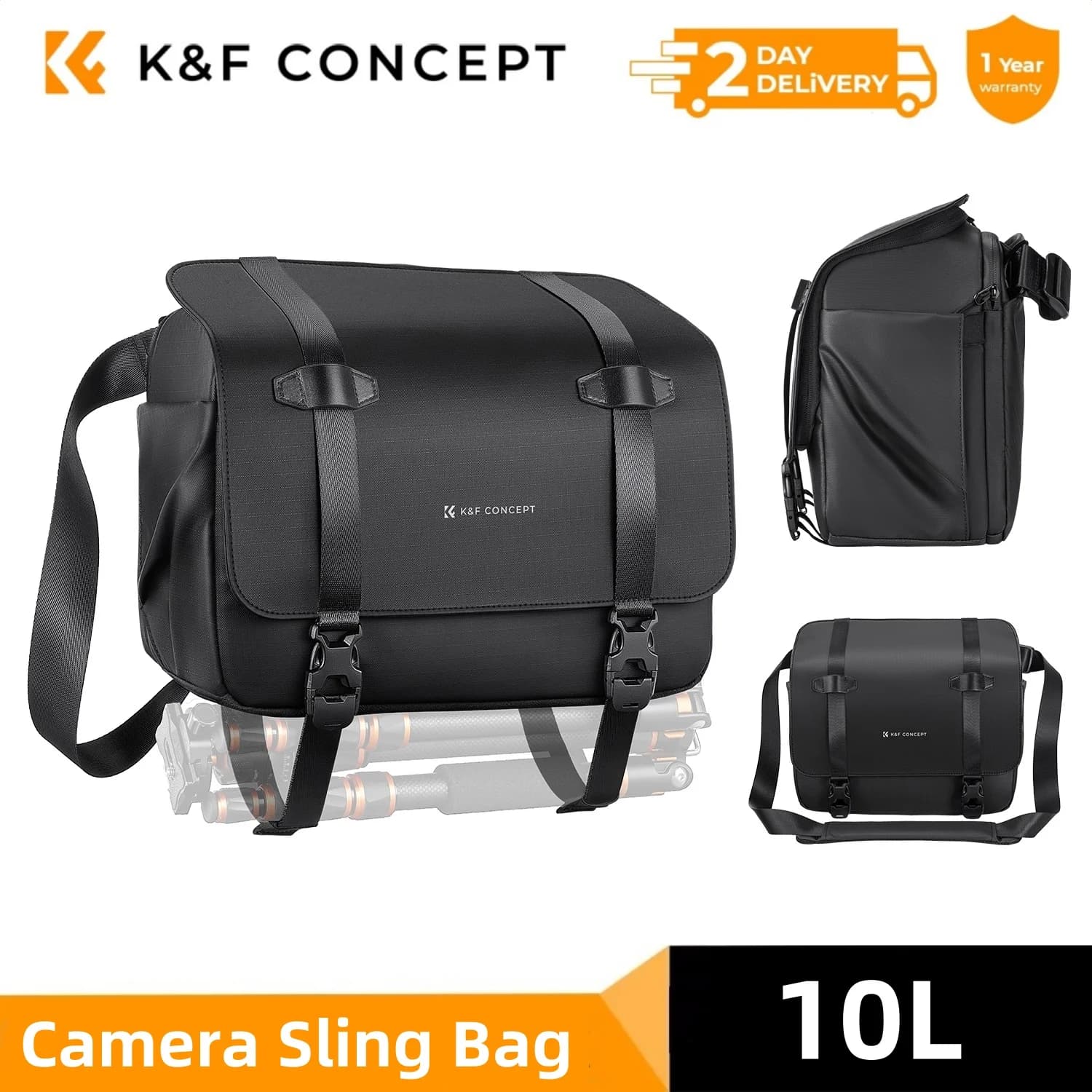 K&F CONCEPT 10L Camera Sling Bag Crossbody Shoulder Backpack Photography Camera Bag for Sony Nikon Canon DSLR With…