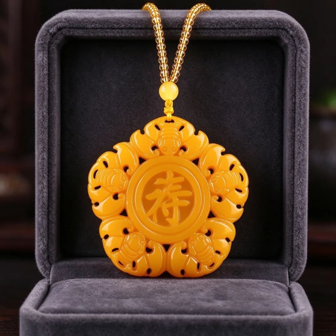 Natural Yellow Jade Bat Pendant Necklace Carve Goddess Mercy Amulet Vintage Sweater Chain Jewelry Daily Lucky Gift…