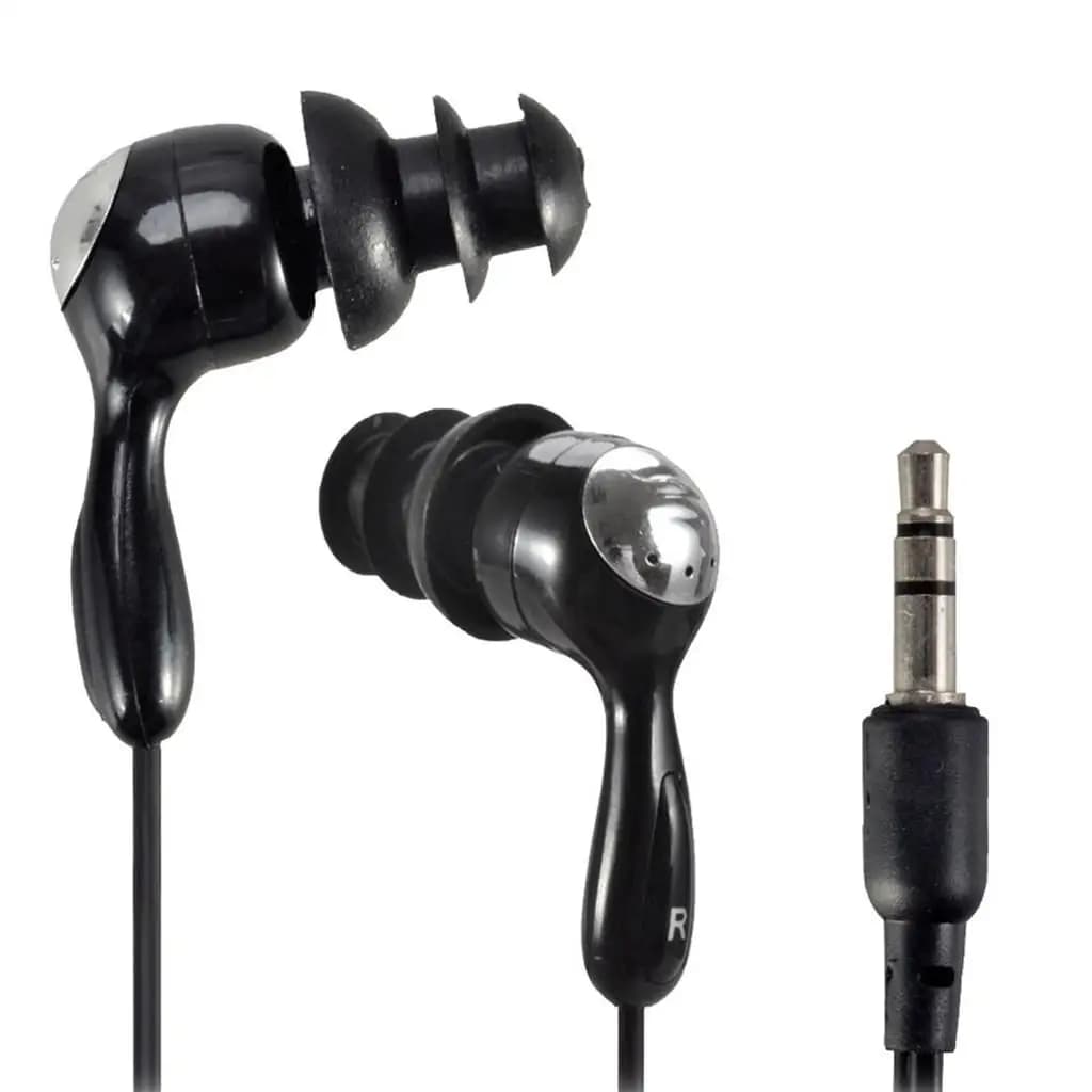 High Quality 3.5mm Waterproof Swimming Headphones Sport In-ear Earbuds with Silicone Ear Clips for Aquatic Training
