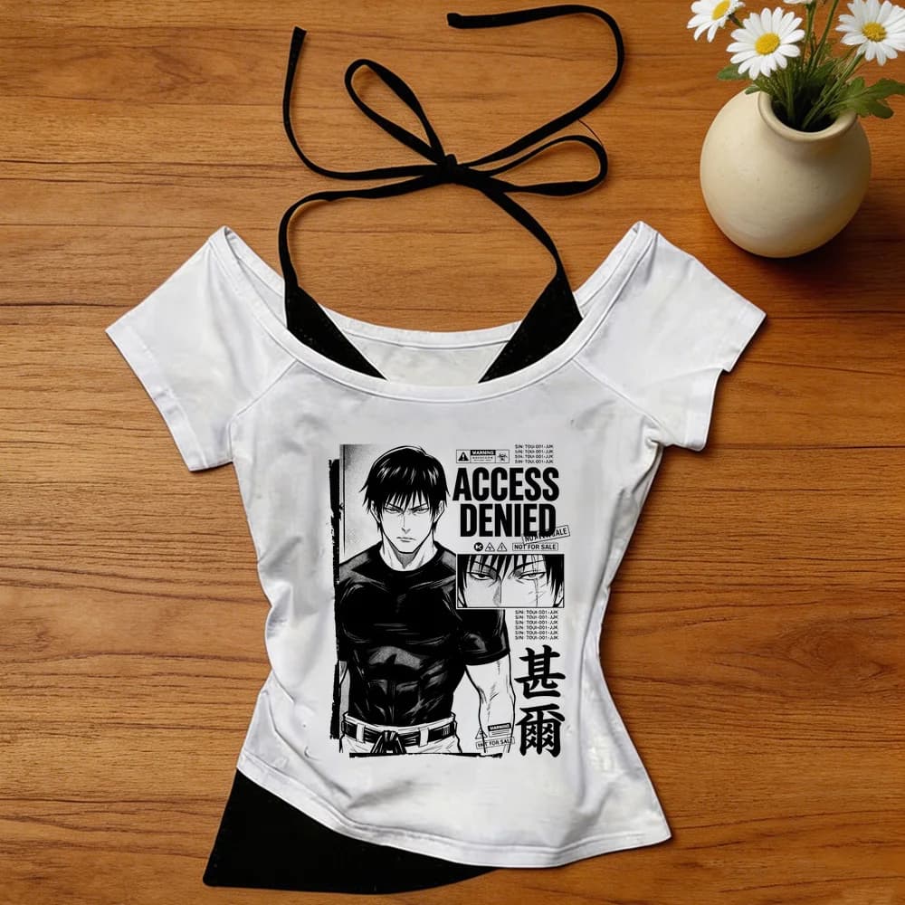 Jujutsu Kaisen crop top shoujo summer baddie anime manga t-shirt gothic gyaru grunge