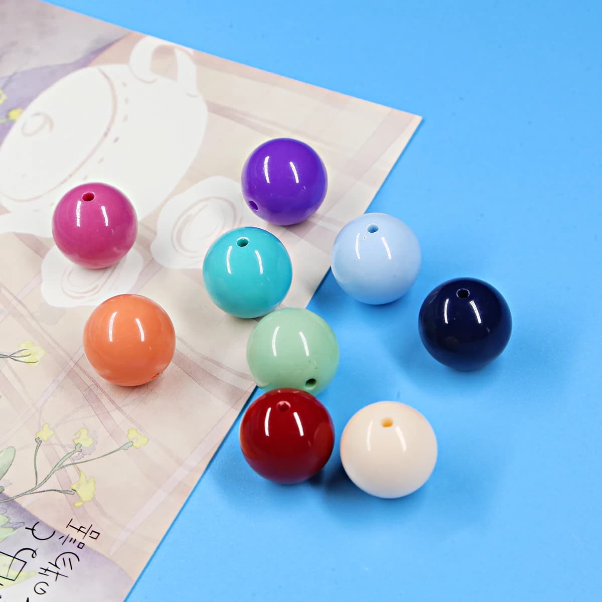 11-440pcs Mixed Beads Acrylic Round Beading Solid Color beads Gift for Girl DIY Bead Charm Necklace Bracelet Jewelry…