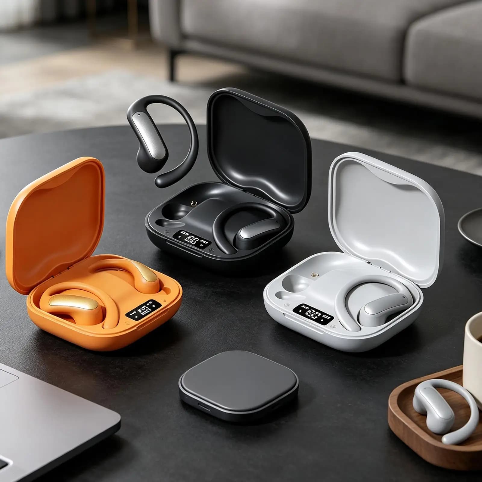 Translation Headphones Digital Display AI Open Ear Translator Earphones Wireless Meeting Translation Earbuds for…