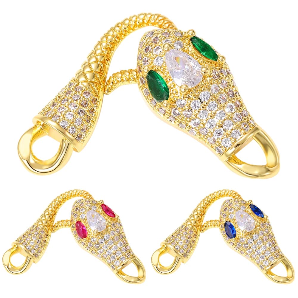 Juya 18K Gold Plated Snake Decorative Connector Fastener Clasps Accessories For DIY Needlework Cuba Chain Pendant…