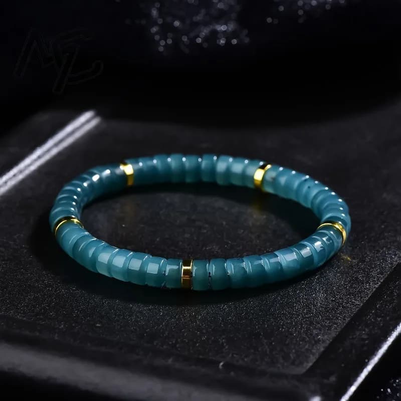 Natural Jadeite Blue Water Abacus Beads Spacer Bracelet Luxury Quality Jewelry Fashion Jewelry Exquisite Charms Gift…