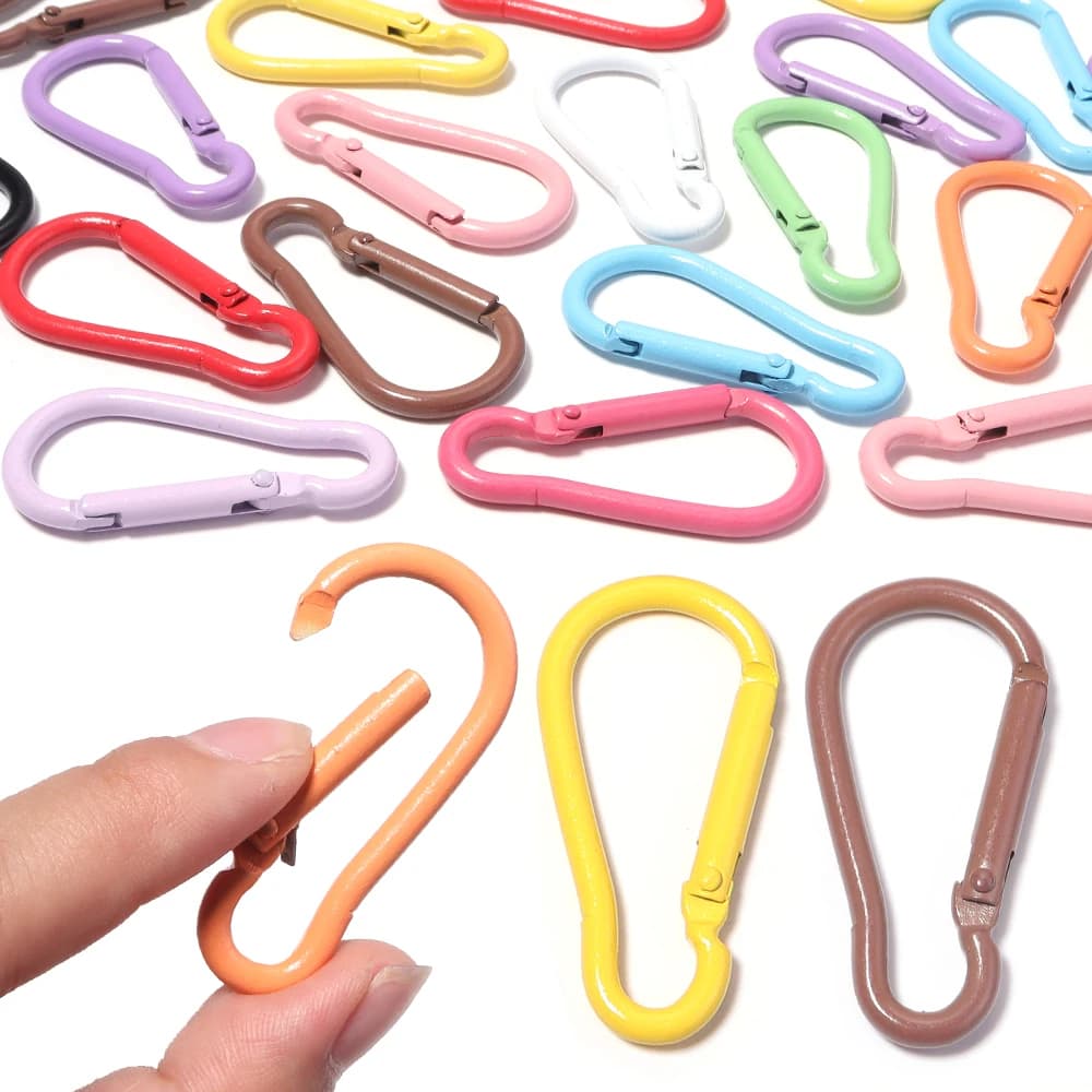10pcs Aluminum Gourd Shape Spring Clasps Keyring Openable Carabiner Clips Hooks For DIY Bag Keychain Dog Chains…