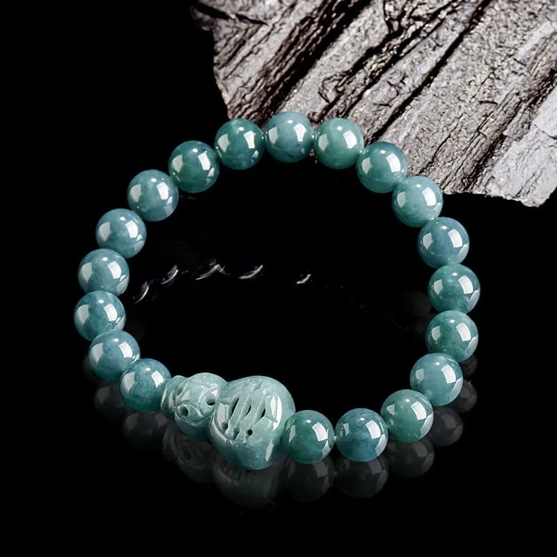 Myanmar Jadeite Gourd Bracelet Gifts for Women Luxury Vintage Stone Natural Burmese Jade Charm Amulet Carved Gemstone…