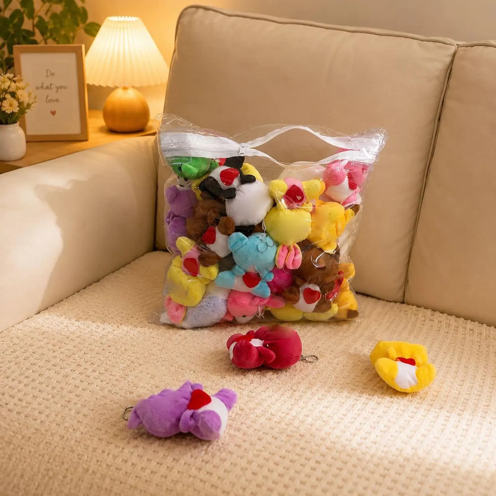 Stuffed Animal Holder Clear Dustproof Stuffed Animal Plush Toy Holder Stuffed Toy Storage For Home Bedroom Apartment…
