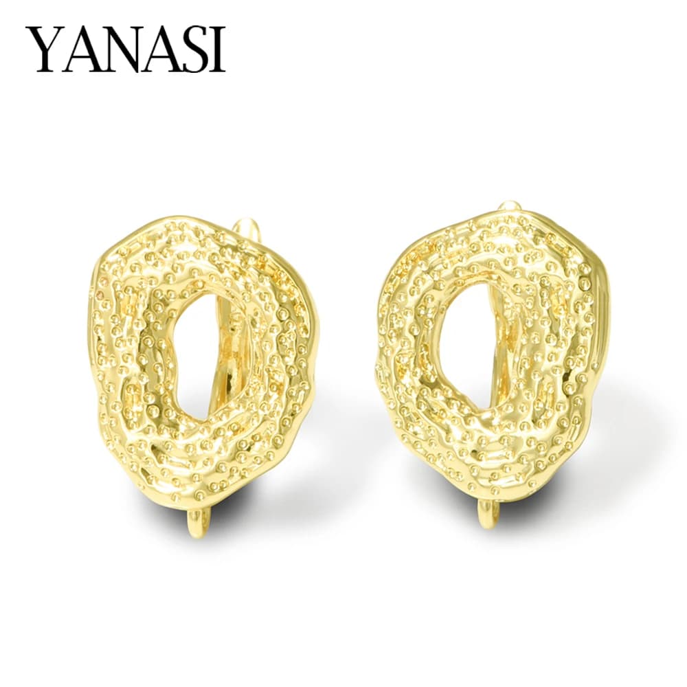1 Pair Big Size18K Gold Plated Brass Earring Hooks Accessories for DIY Craft Handmade Jewelry Findings Anti Allergy