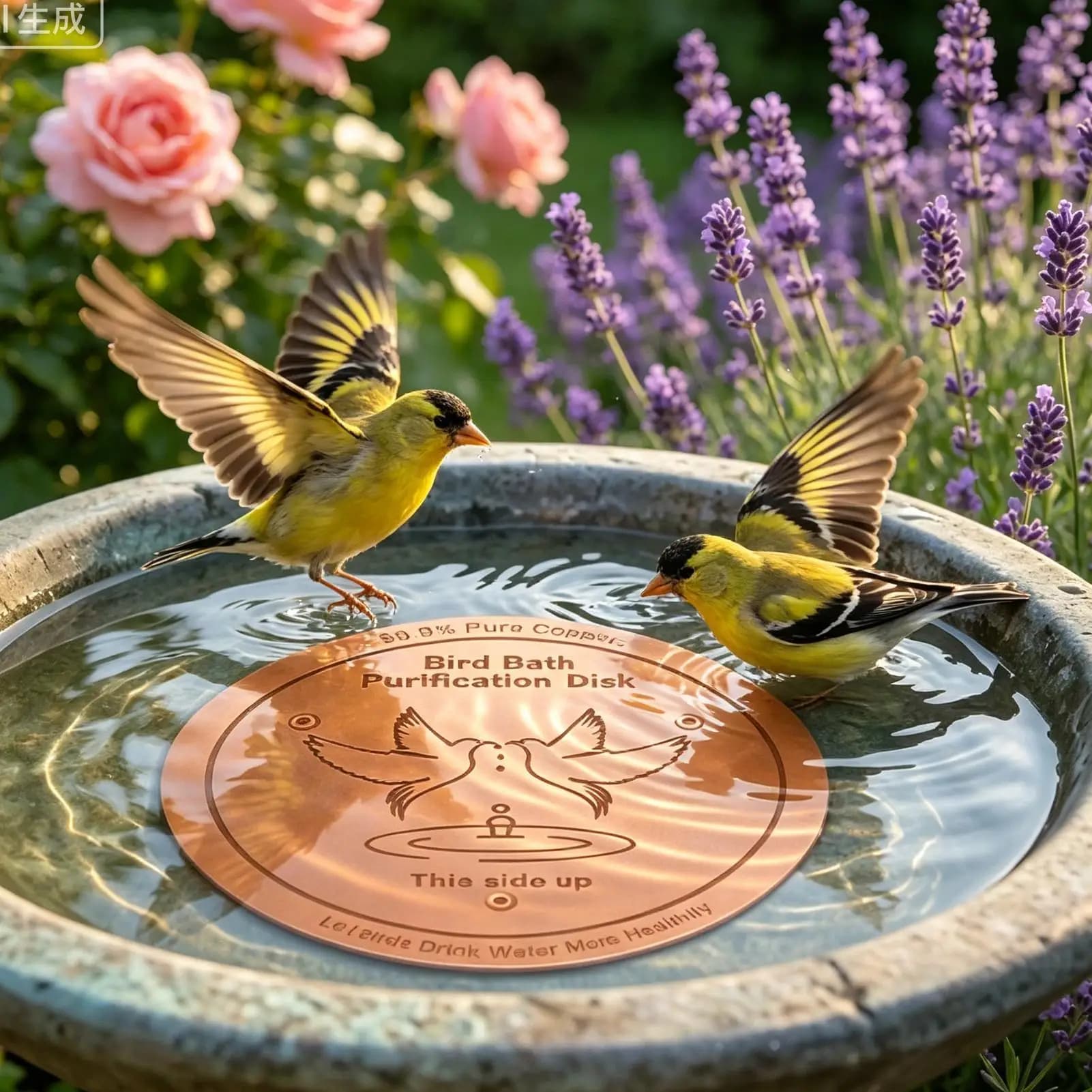 Copper Plate For Bird Bath 10cm Water Purification Copper Disk Bird Bath Purifier Plate For Outdoor Garden Backyard…