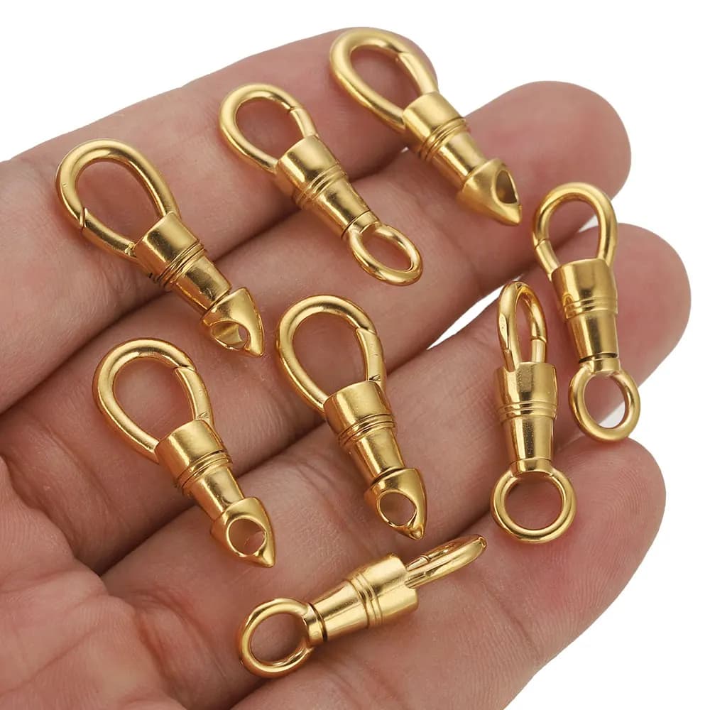2pcs/lot Stainless Steel Bag Key Chain Hook Clasps Lobster Clasp Hooks Connectors for DIY Jewelry Making Supplies…