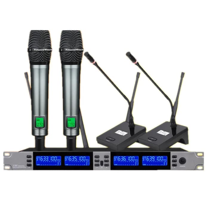 U-68C professional 4 channels meeting room sound system audio mic conference wireless microphone system for Stage Performance