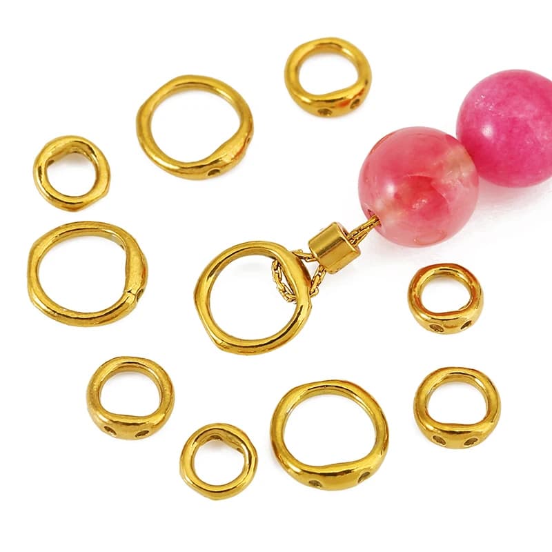 30pcs 5/6/8mm Stainless Steel Beading Supplies Necklace Clasps Double Hole End Connectors Hooks for DIY Jewelry Making…