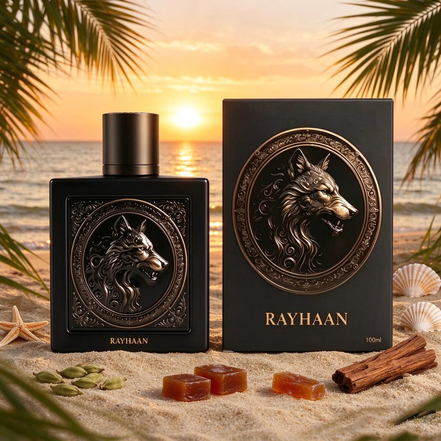 RAYHAAN Wolfhead Perfume 100ml, Spicy Cardamom Toffee, Amber Wood Food Flavor, Lasting Light Essence, Gift Giving Daily Dating Fragrance