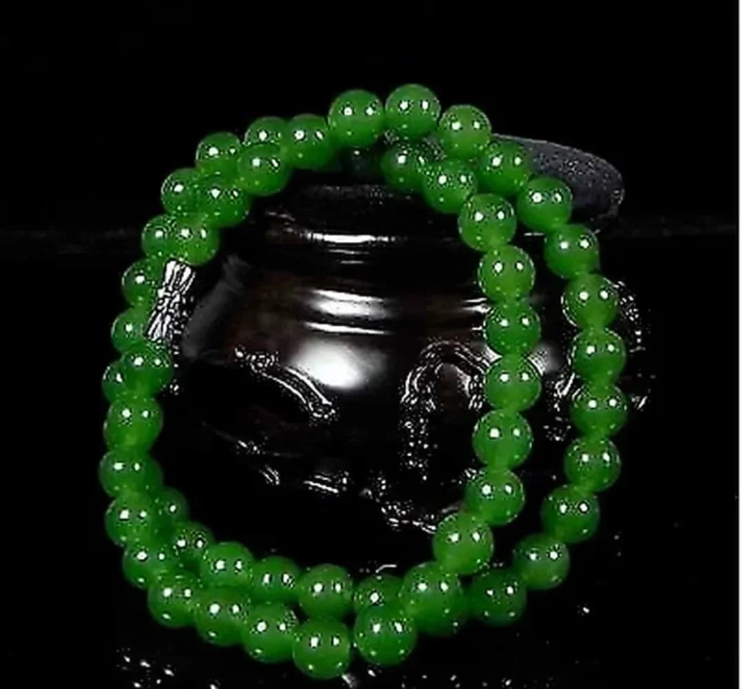 Genuine Natural Green Beads Necklace Chinese Jadeite Jewelry Fashion Charm Accessories Lucky Amulet Gifts for Women…