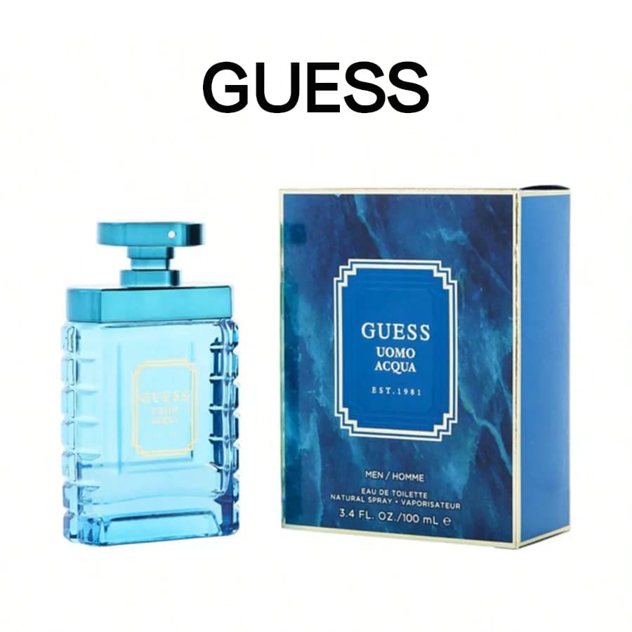 Guess Uomo Acqua men Eau De Toilette Spray 100ml Woody Aromatic Men's Fragrance Original Authentic Product Long-Lasting Scent