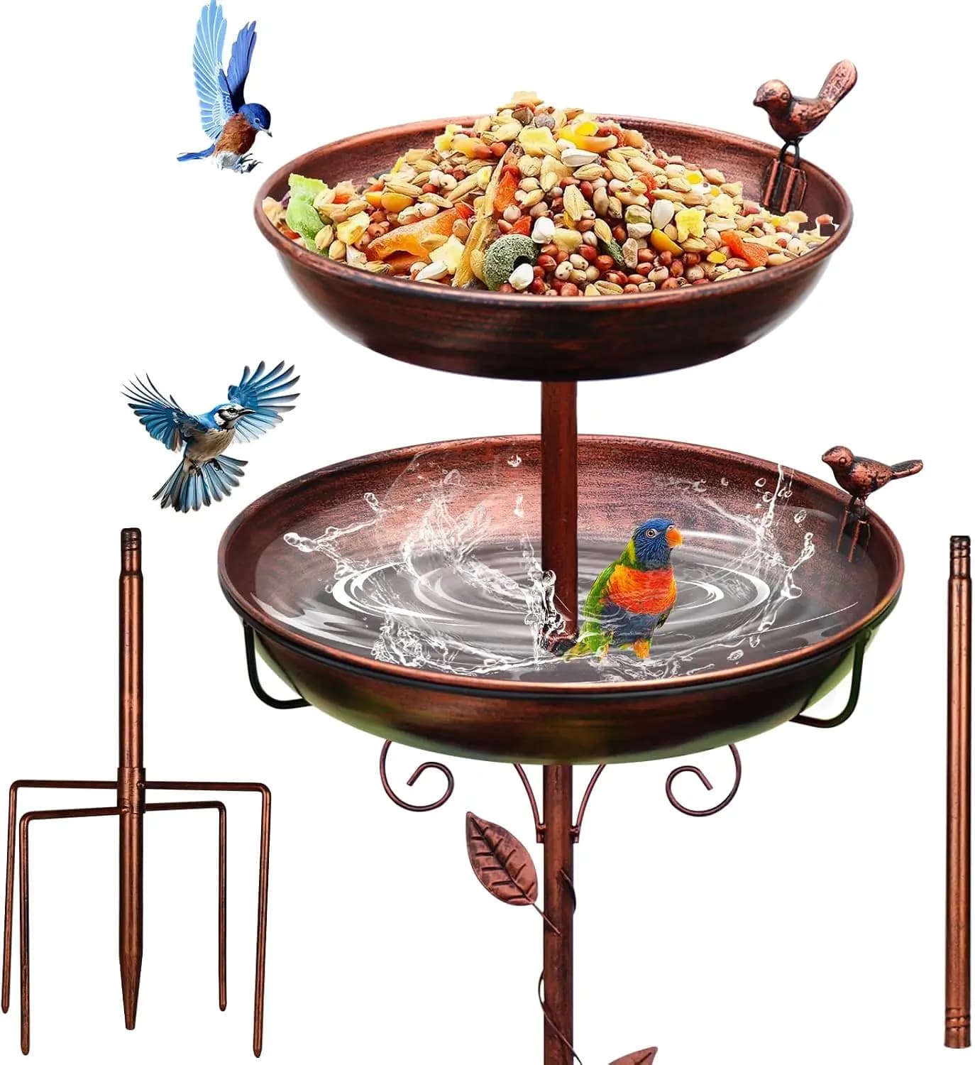 Bird Bath Fountain Bronze All Season Bronze