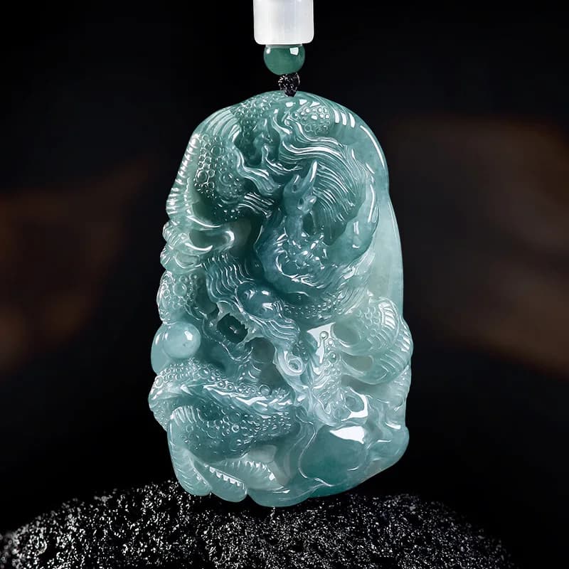 Natural Burmese Jadeite Dragon Pendant Necklace Luxury Jewelry Fashion Accessories Designer Real Jade Charm Gifts for…