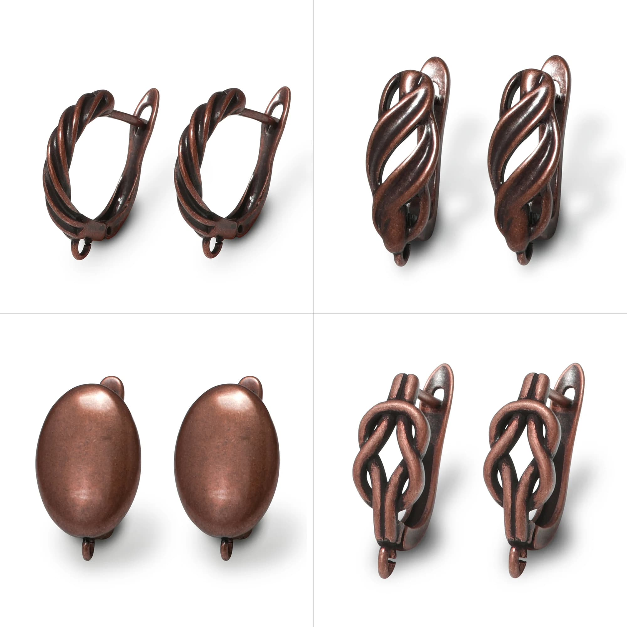 YAMASI Red Bronze Brass Shvenzy Earwire Earring Hooks,Earring Fixtures For Jewelry Making,Earring Making Accessories Wholesale