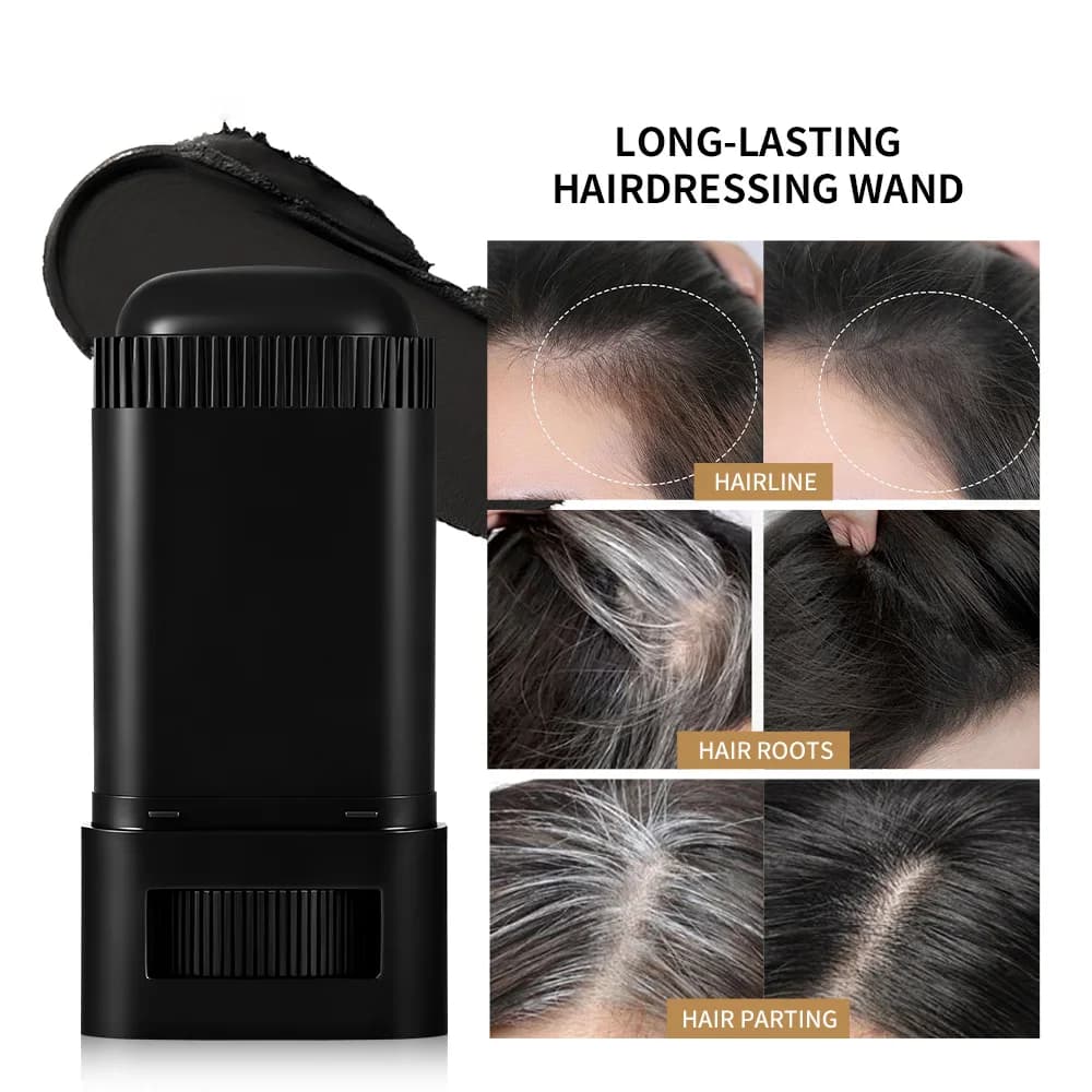 Waterproof 2in1 Hair Dye Stick with Comb Sweat Proof Black Brown Coffee Long Lasting Temporary Hair Coloring Hairline…