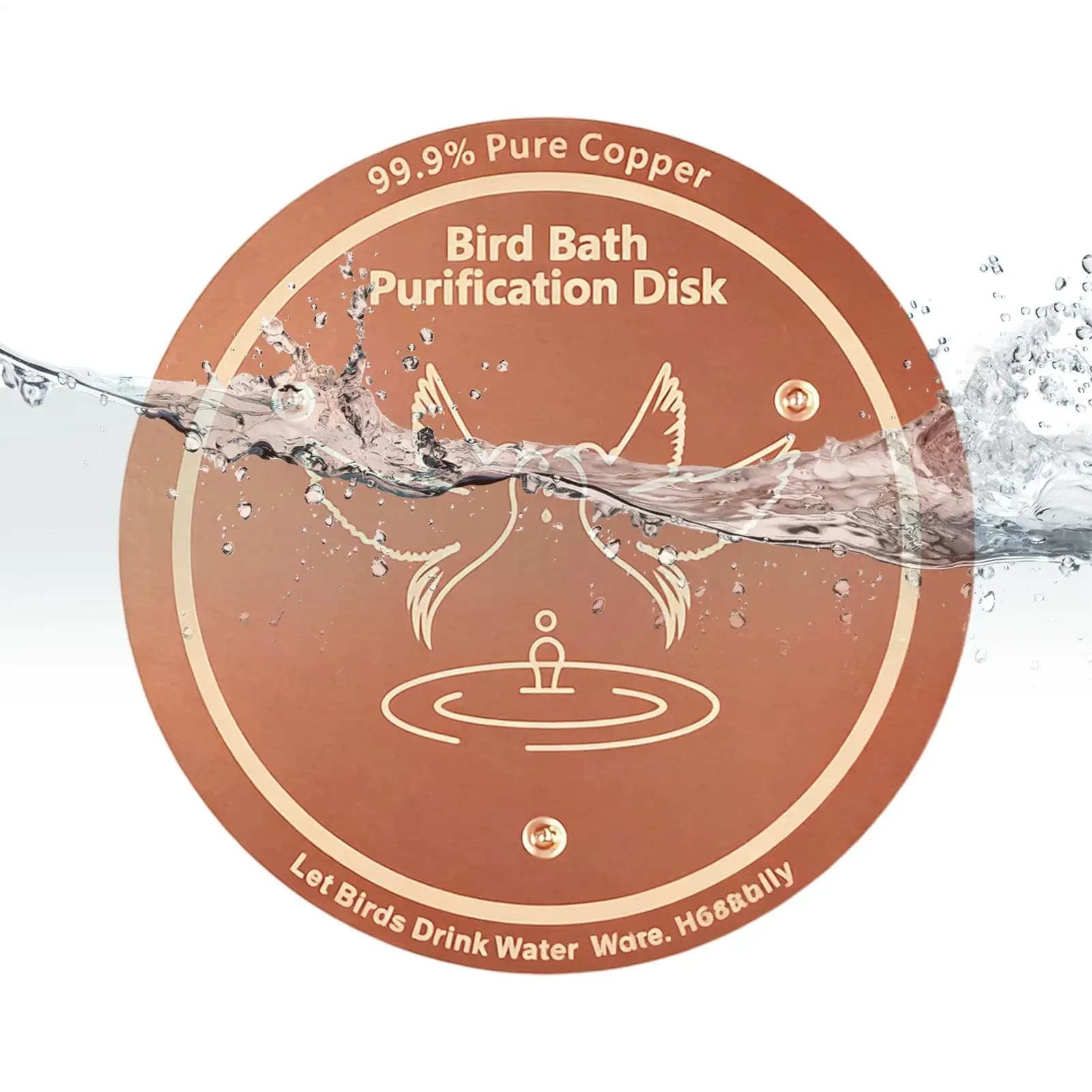 Bird Bath Copper Disk Small Self-Cleaning Birdbath Accessories Hummingbird Bath Purification Disk For Gardeners Homeowners