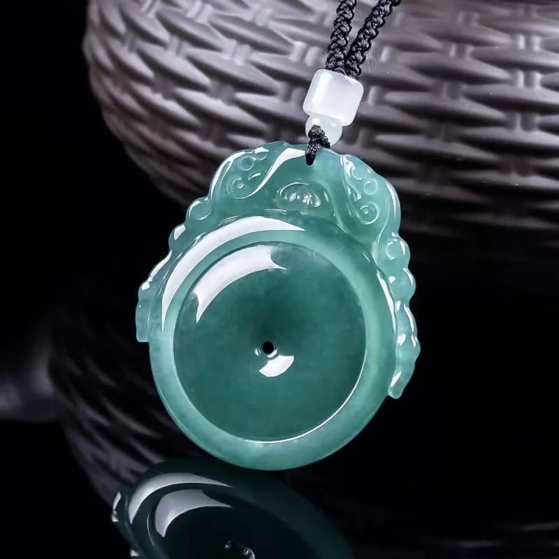 Natural Real Emerald Blue Water Peace Buckle Dragon Pendant Myanmar Jadeite Necklace Jewelry Charm Designer Luxury Certificate