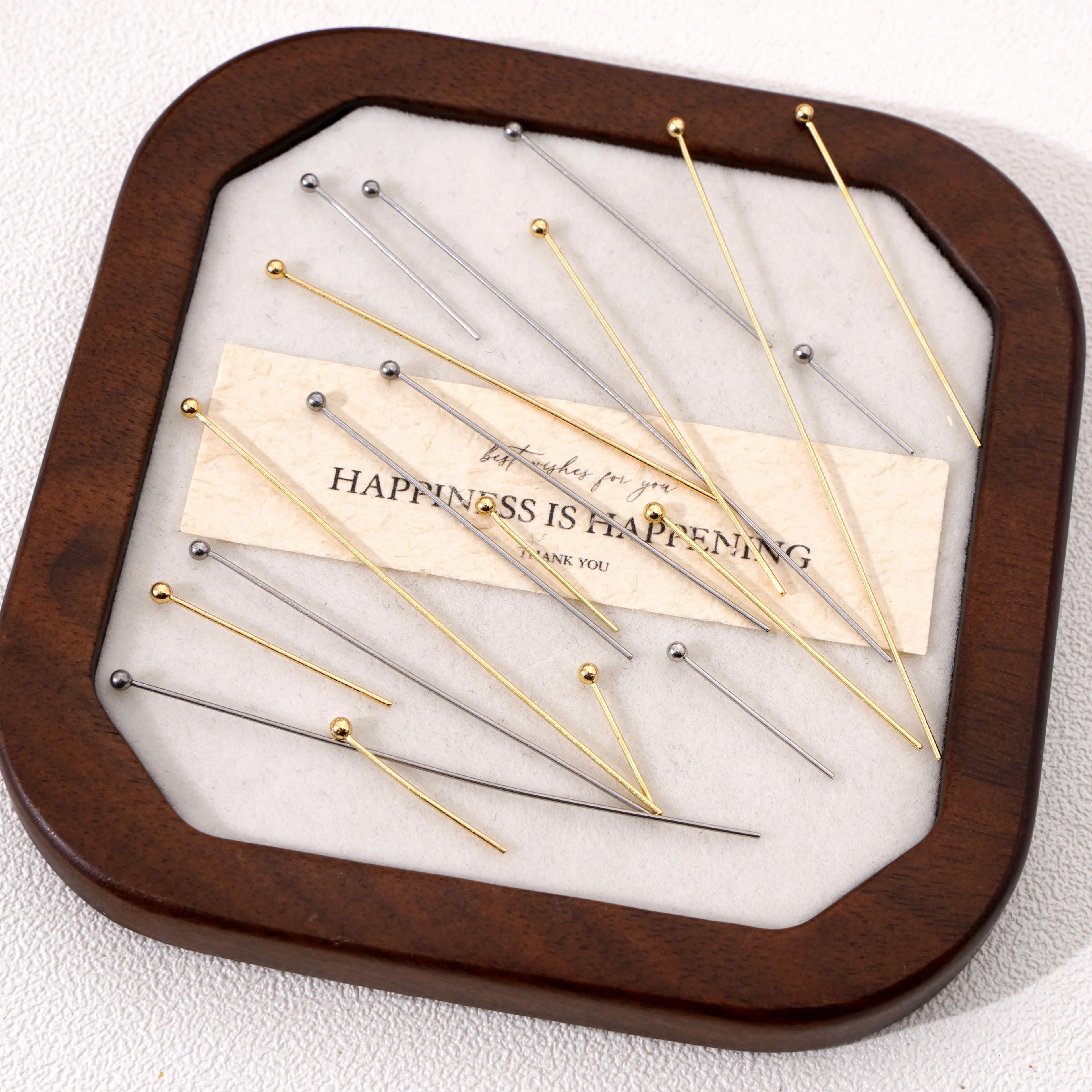 50-100Pcs 0.6mm Stainless Steel Rhodium/Gold Color Plated Head Pins For Handmade Jewelry Making DIY Beading Earrings Accessories