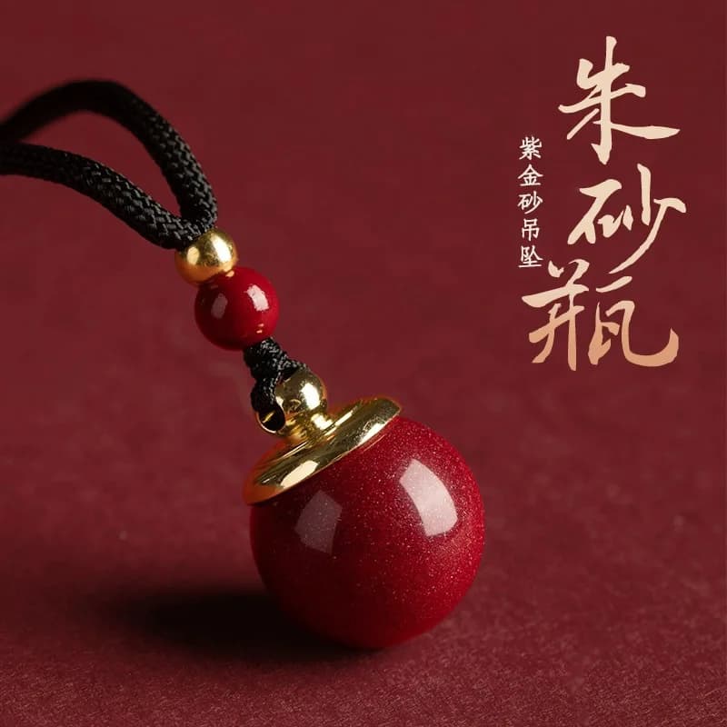Luxury Red Cinnabar Baifu Bottle Pendant Can Be Opened Natural Gemstone Women's Jewelry Accessories Energy Gift Best…