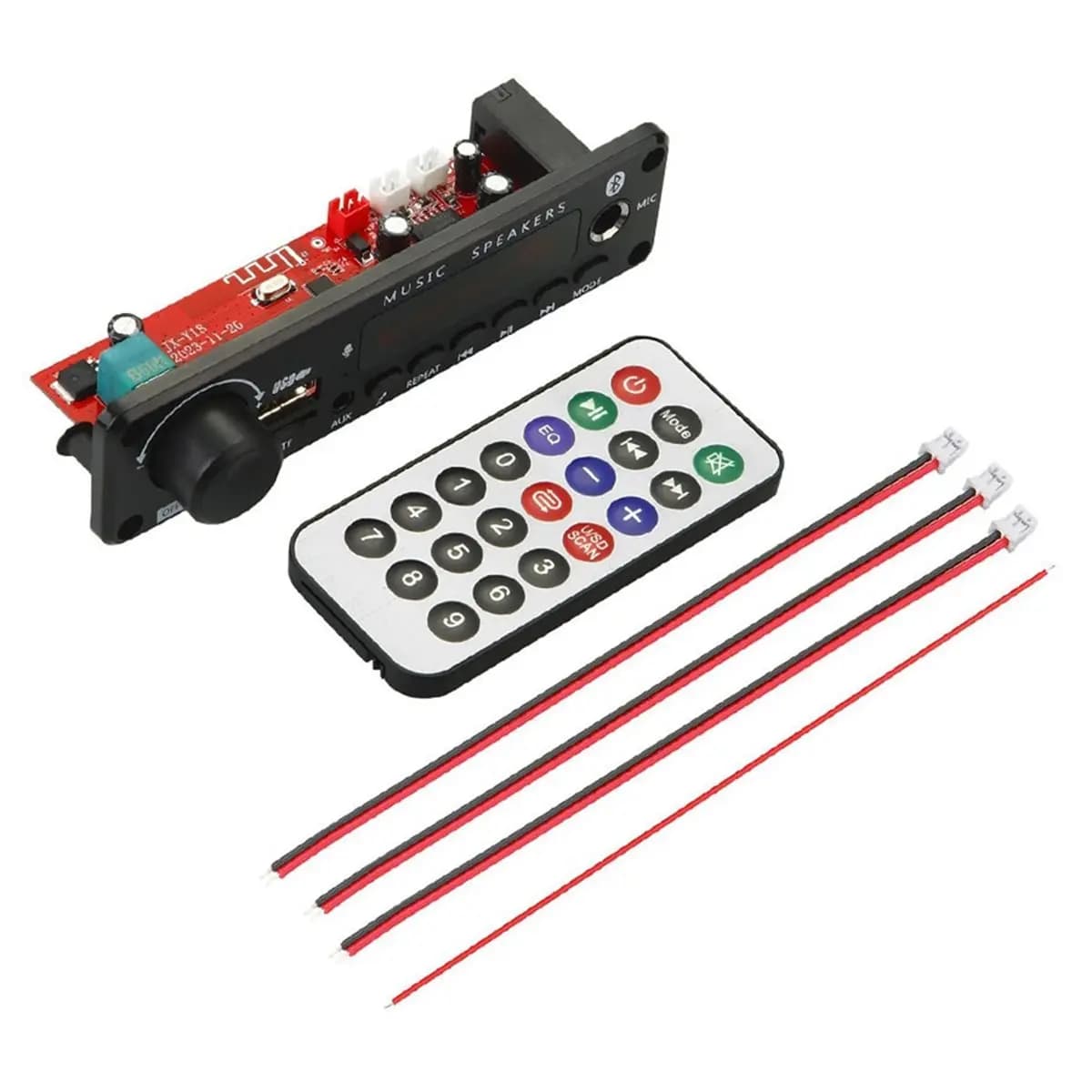 update. 2X DC 12V 50W Amplifier Bluetooth 5.0 MP3 Player Decoder Board FM Radio TF USB 3.5mm AUX Module Bluetooth…