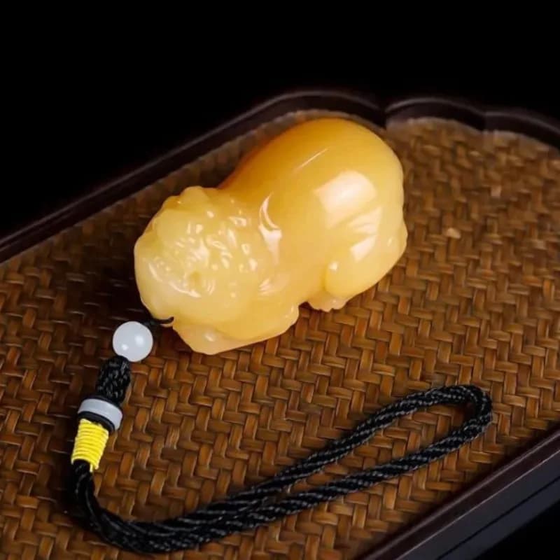 Luxury Xinjiang yellow jade Seed Material pixiu Pendant Carving Natural Genuine Women's Jewelry Accessories Energy…