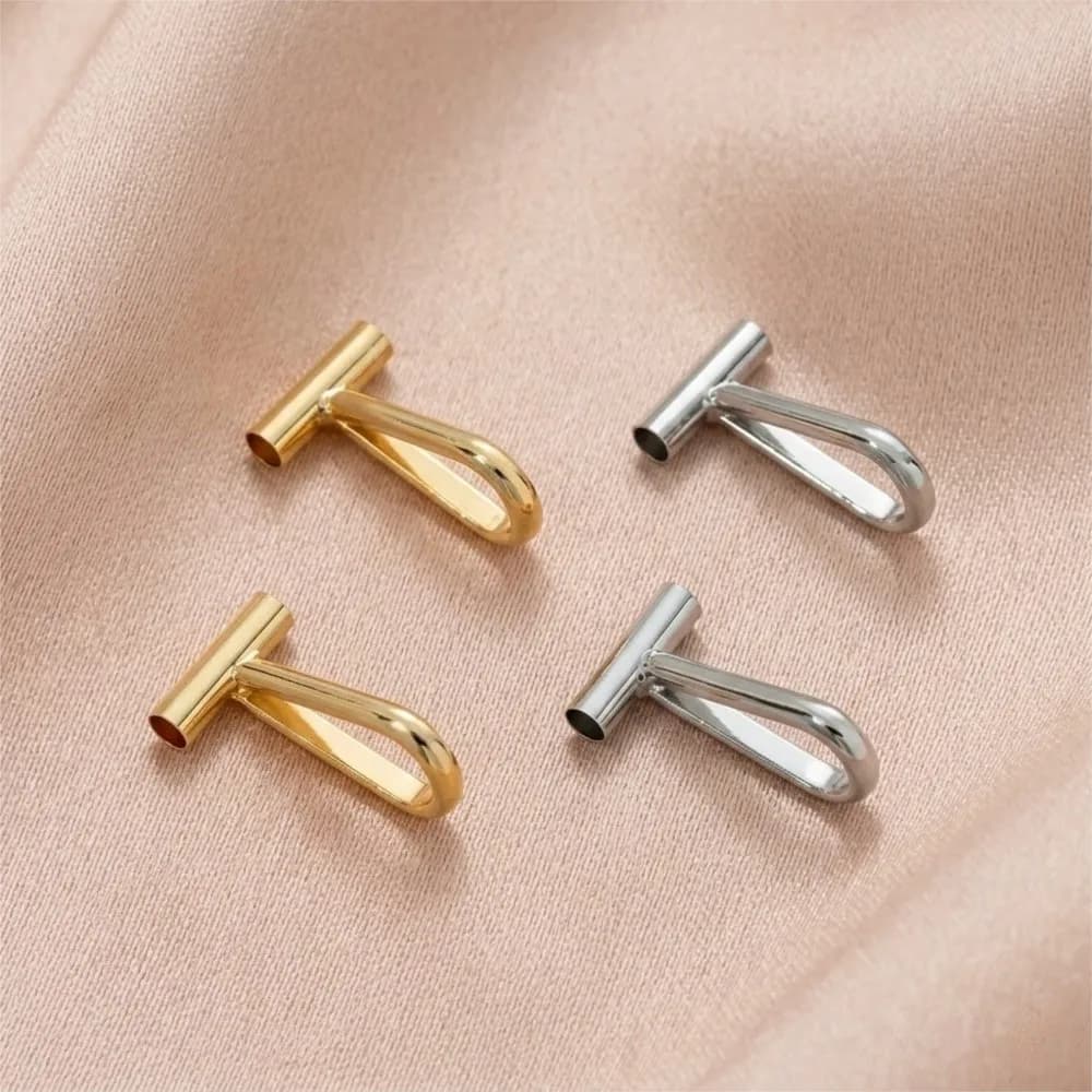 2pcs 14K Brass Vertical Pin to Pendant Brooch Necklace Keychain Converters Tube Design with Bail Convert for DIY…