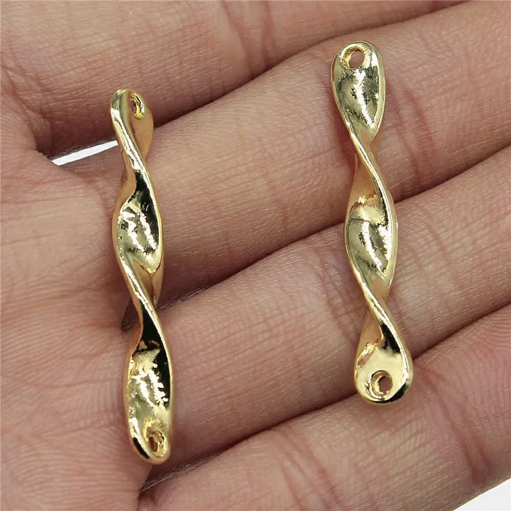DIY Jewelry Findings Zinc Alloy Twisted Strip Connector Hand Crafts For Handmade Craft Bracelet