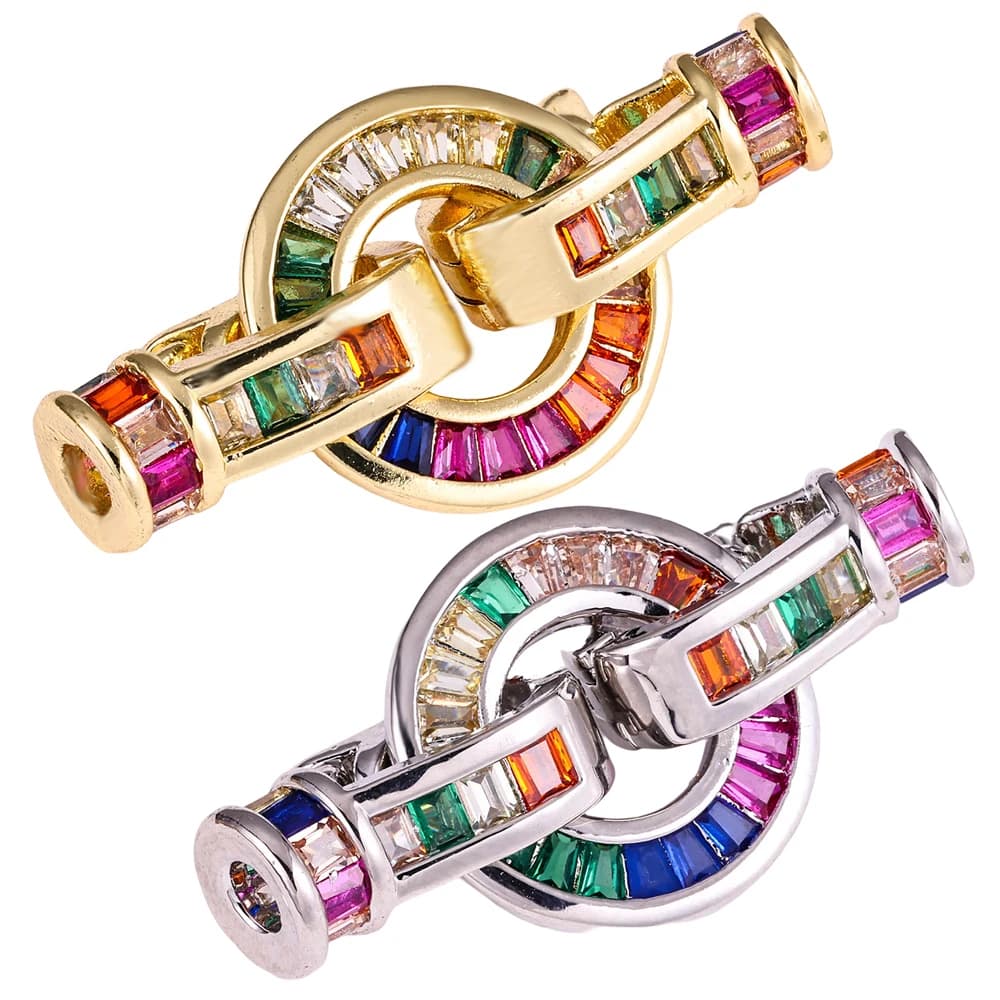Juya 18K Gold Silver Plated Decorative Connector Fastener Hooks Lock Clasps For DIY Women Crystals Gems Pearls Jewelry…
