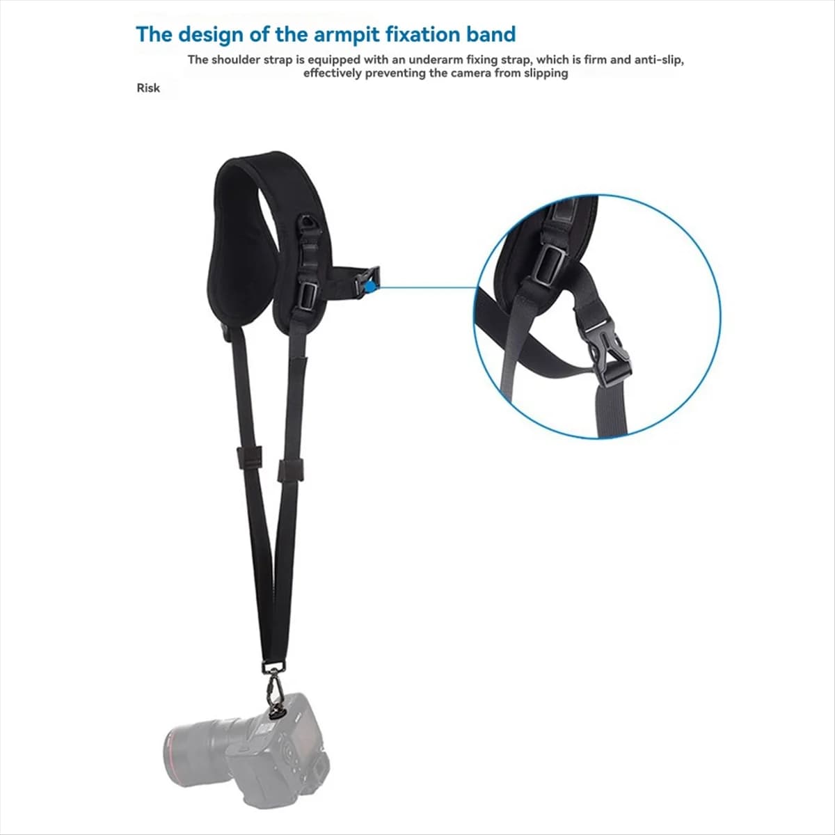 ABPS Single Shoulder Camera Strap Quick Release Anti-Slip Soft Pad Nylon Breathable Curved Strap with Metal Hook for…