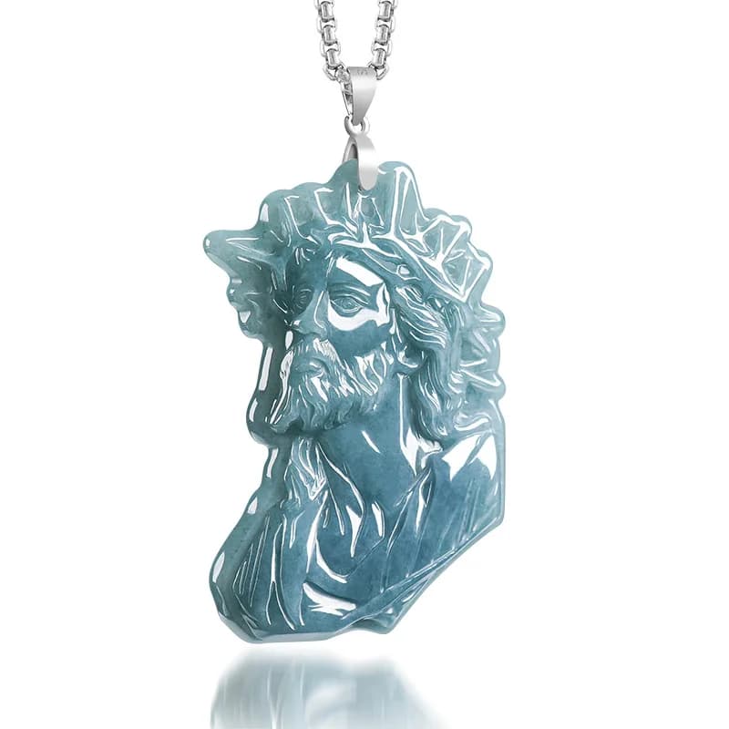 Myanmar Jadeite Priest Pendant Necklace Luxury Talismans 925 Silver Vintage Amulet Charm Fashion Real Jade Gifts for…