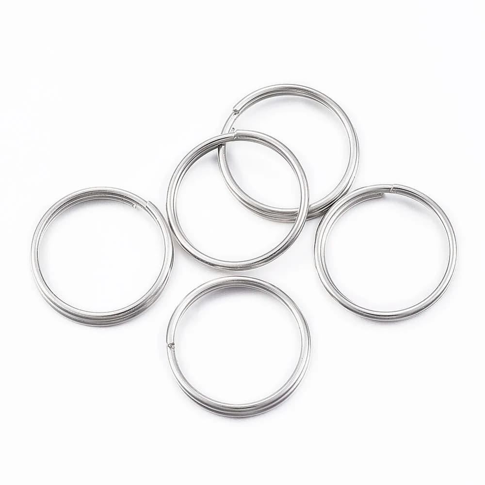 100Pcs 304 Stainless Steel Keychain Clasp Findings Split Key Rings Stainless Steel Color Small Key Rings Resistant…