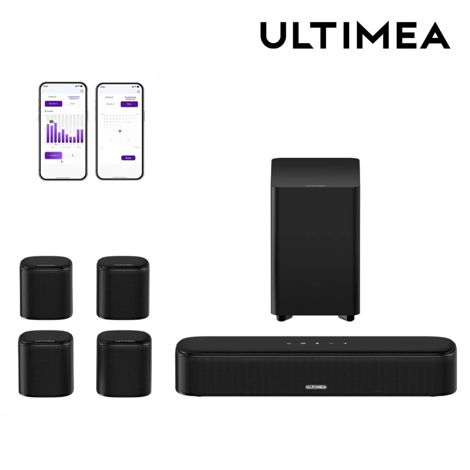 ULTIMEA 7.1 Channel Sound Bar System for TV with 4 Surround Speakers, App Controlled Virtual Surround Sound, Home…