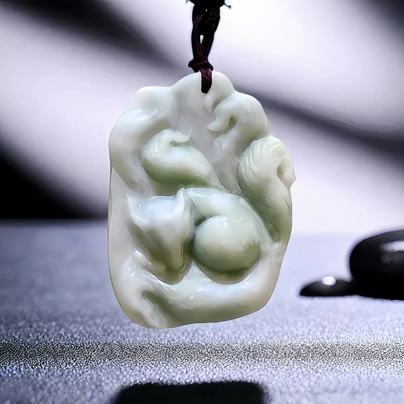 Natural Real Jade Fox Pendant Necklace Talismans Designer Accessories Luxury Carved Jewelry Gifts for Women Men Amulet…