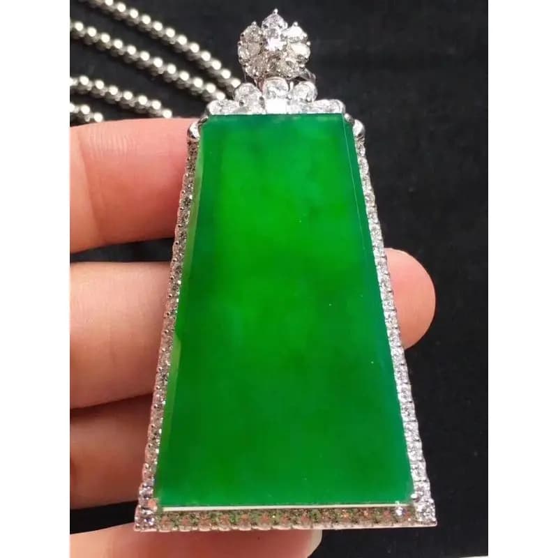 in positive yang green, and tranquility amulet, Burmese ice jade pendant, peace buckle ornament, jadeite